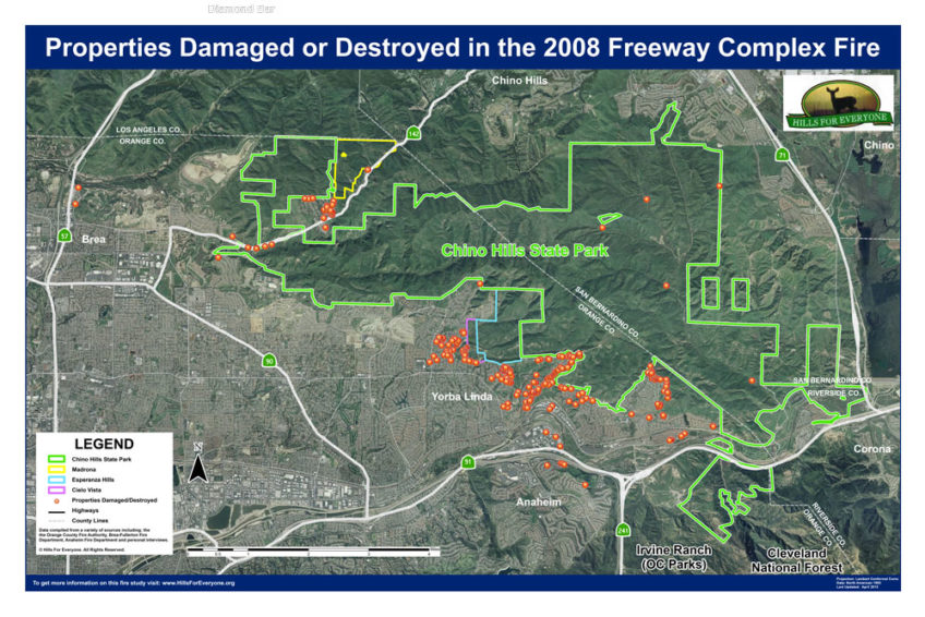 Freeway Complex Fire – Properties Damaged or Destroyed