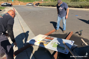 Welcome Sign Getting Installed