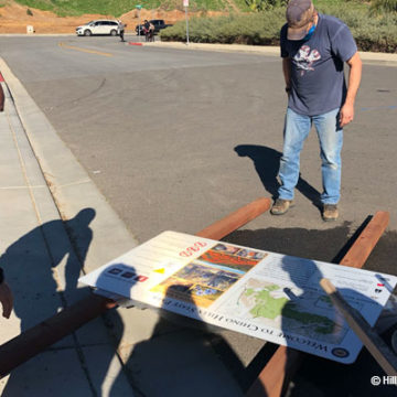 Welcome Sign Getting Installed