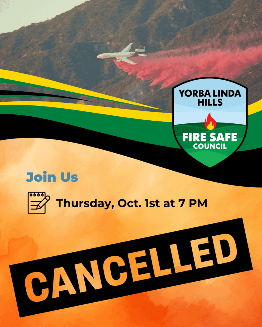 Fire Safe Council Meeting Canceled